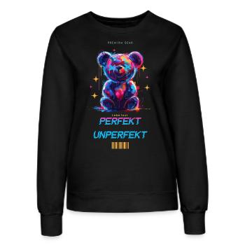 Ours en peluche coloré parfaitement imparfait, équipement haut de gamme - Sweat Femme - noir - Devant - AI Model Female 172 light (172cm)
