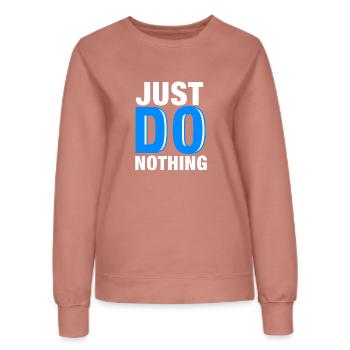 Ne fais rien - Sweat Femme - rose poudré - Devant - AI Model Female 172 dark (172cm)