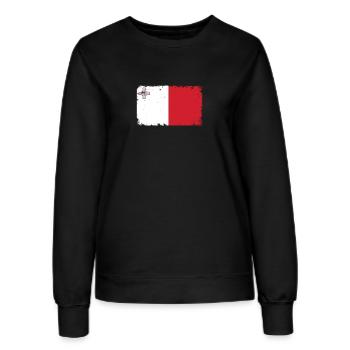 Malte Battements de cœur Drapeau Vintage Malte - Sweat Femme - noir - Devant - AI Model Female 172 light (172cm)