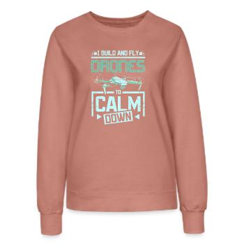 Fly drones to calm down - Women’s Sweatshirt - dusky rose - Front - AI Model Female 172 dark (172cm)