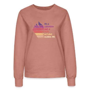 Mother librarian and mom - Frauen Sweatshirt - Altrosa - Vorne - AI Model Female 172 dark (172cm)