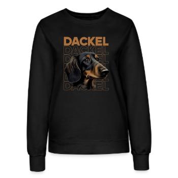 Rauhaardackel Dachshund Hund Hunde Welpe Dackel - Frauen Sweatshirt - Schwarz - Vorne - AI Model Female 172 light (172cm)