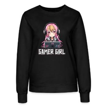Gaming Konsole PC Zockerin Mädchen Gamer Girl - Frauen Sweatshirt - Schwarz - Vorne - AI Model Female 172 light (172cm)