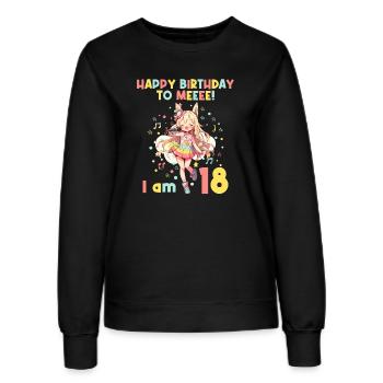 Anime Mandga K-Pop KPop Mädchen 18. Geburtstag - Frauen Sweatshirt - Schwarz - Vorne - AI Model Female 172 light (172cm)
