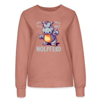 Nilpferd Hippo meckern Meckerer Nölpferd - Frauen Sweatshirt - Altrosa - Vorne - AI Model Female 172 dark (172cm)