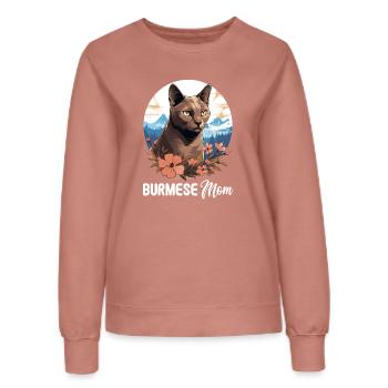 Burmese Cat Burma Katze - Frauen Sweatshirt - Altrosa - Vorne - AI Model Female 172 dark (172cm)