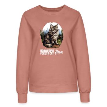 Norwegian Forest Cat Norwegische Waldkatze - Frauen Sweatshirt - Altrosa - Vorne - AI Model Female 172 dark (172cm)