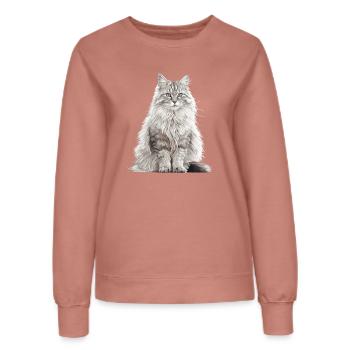 Norwegian Forest Cat Norwegische Waldkatze - Frauen Sweatshirt - Altrosa - Vorne - AI Model Female 172 dark (172cm)