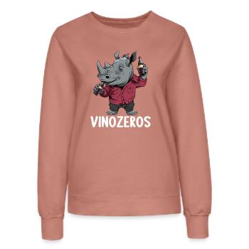 Vinozeros Weinkenner Weintrinker Weinliebhaber - Frauen Sweatshirt - Altrosa - Vorne - AI Model Female 172 dark (172cm)