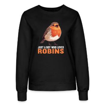 Robin Rotkehlchen - Frauen Sweatshirt - Schwarz - Vorne - AI Model Female 172 light (172cm)