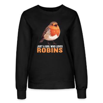 Robin Rotkehlchen - Frauen Sweatshirt - Schwarz - Vorne - AI Model Female 172 light (172cm)