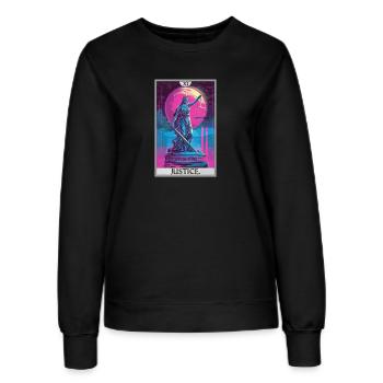Tarotkarten Tarotkarte Justice Gerechtigkeit - Frauen Sweatshirt - Schwarz - Vorne - AI Model Female 172 light (172cm)