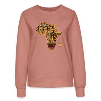Couleur vive Africaine - Sweat Femme - rose poudré - Devant - AI Model Female 172 dark (172cm)