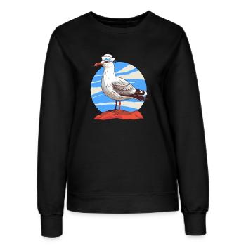 Möwe maritim Matrose - Frauen Sweatshirt - Schwarz - Vorne - AI Model Female 172 light (172cm)