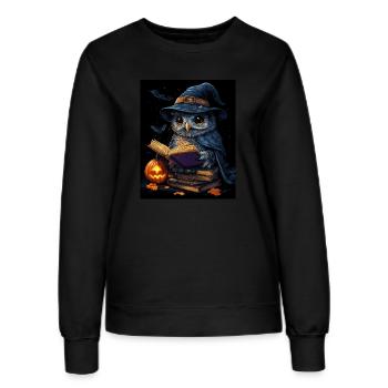 Halloween Geschenk Frauen Eule Männer Kinder Deko - Frauen Sweatshirt - Schwarz - Vorne - AI Model Female 172 light (172cm)