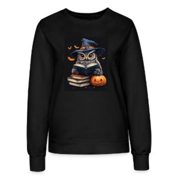 Halloween Geschenk Frauen Eule Männer Kinder Deko - Frauen Sweatshirt - Schwarz - Vorne - AI Model Female 172 light (172cm)