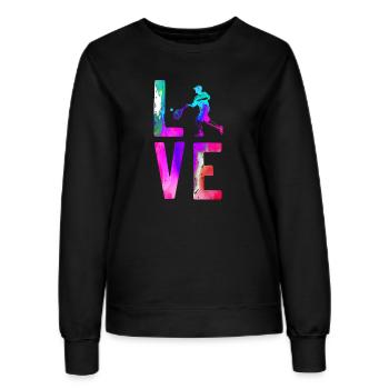 Funny Tennis Player Racket - Frauen Sweatshirt - Schwarz - Vorne - AI Model Female 172 light (172cm)