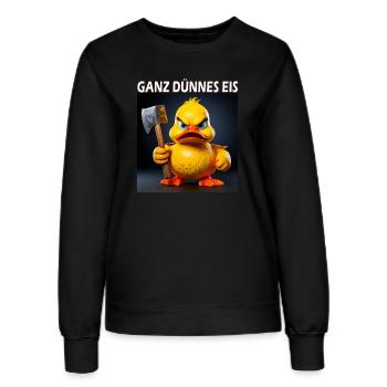 GANZ DÜNNES EIS - Frauen Sweatshirt - Schwarz - Vorne - AI Model Female 172 light (172cm)