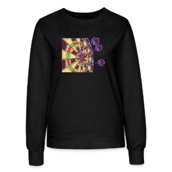 Dartist Darted Bullseye Zielpfeil - Frauen Sweatshirt - Schwarz - Vorne - AI Model Female 172 light (172cm)