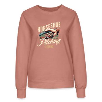 Hufeisenwerfen Horseshoe Pitching - Frauen Sweatshirt - Altrosa - Vorne - AI Model Female 172 dark (172cm)