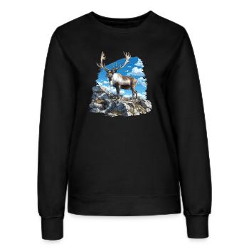 Caribou Karibus Karibu - Frauen Sweatshirt - Schwarz - Vorne - AI Model Female 172 light (172cm)