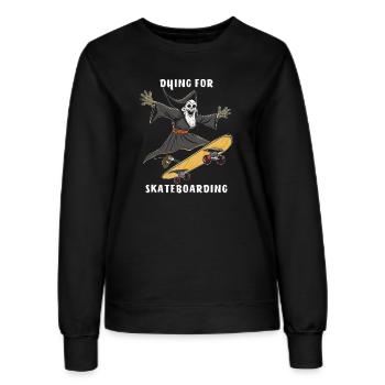 SKATEBOARD DYING FOR SKATEBOARDING - Frauen Sweatshirt - Schwarz - Vorne - AI Model Female 172 light (172cm)