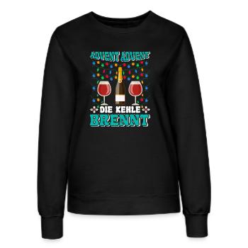 ADVENT ADVENT DIE KEHLE BRENNT Lustiges Glühwein - Frauen Sweatshirt - Schwarz - Vorne - AI Model Female 172 light (172cm)