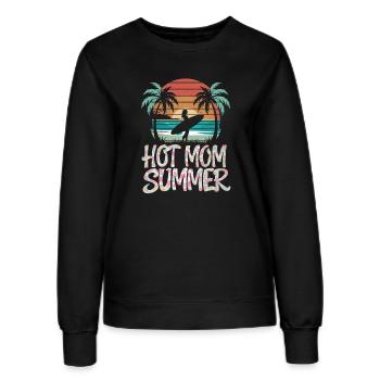 Hot Mom Sommer - Surfen - Frauen Sweatshirt - Schwarz - Vorne - AI Model Female 172 light (172cm)