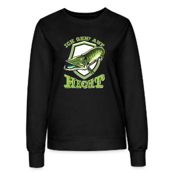 Angler Outfit ICH GEH AUF HECHT Lustiges Angeln - Frauen Sweatshirt - Schwarz - Vorne - AI Model Female 172 light (172cm)