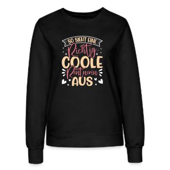 Rente SO SIEHT EINE RICHTIG COOLE RENTNERIN AUS - Frauen Sweatshirt - Schwarz - Vorne - AI Model Female 172 light (172cm)