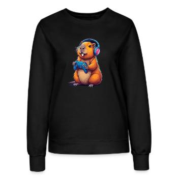 Capybara Gaming Abenteuer Für Gamer Fans - Frauen Sweatshirt - Schwarz - Vorne - AI Model Female 172 light (172cm)