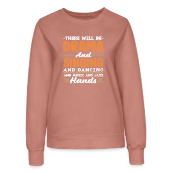 Amateur de musique Drame Musique Danse Jazz - Sweat Femme - rose poudré - Devant - AI Model Female 172 dark (172cm)
