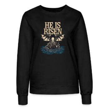 Er ist auferstanden, alter Cthulhu - Frauen Sweatshirt - Schwarz - Vorne - AI Model Female 172 light (172cm)