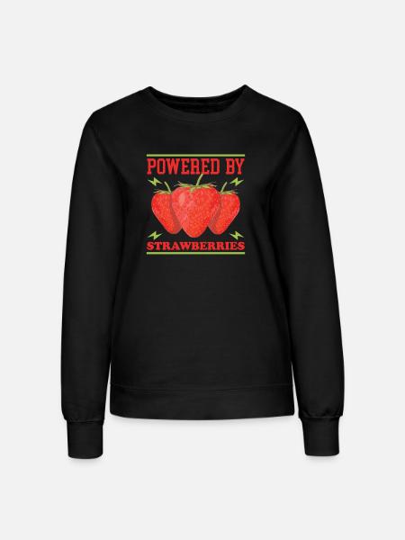 Erdbeeren Strawberry Erdbeere Geschenk - Frauen Sweatshirt - Schwarz