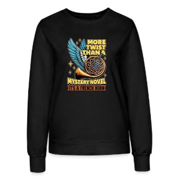 French Horn More Twists Than A Mystery Musician - Frauen Sweatshirt - Schwarz - Vorne - AI Model Female 172 light (172cm)