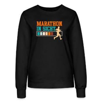 Läufer MARATHON IN SICHT Laufen Lustiges - Frauen Sweatshirt - Schwarz - Vorne - AI Model Female 172 light (172cm)