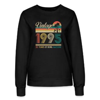 30 Jahre 1995 Vintage Retro Geburtstagsgeschenk - Frauen Sweatshirt - Schwarz - Vorne - AI Model Female 172 light (172cm)