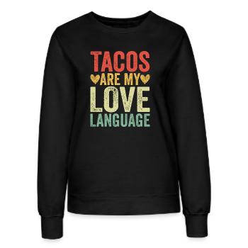Les tacos sont ma langue d’amour - Sweat Femme - noir - Devant - AI Model Female 172 light (172cm)