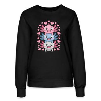 Niedliche Axolotl Amphibie - Frauen Sweatshirt - Schwarz - Vorne - AI Model Female 172 light (172cm)