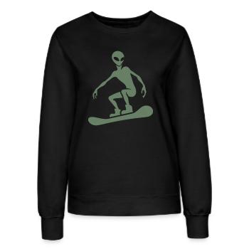 Minimalistisches Design: Alien Snowboarder Silhoue - Frauen Sweatshirt - Schwarz - Vorne - AI Model Female 172 light (172cm)