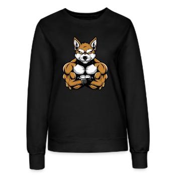 Akita Dog Muscles Bodybuilding - Women’s Sweatshirt - black - Front - AI Model Female 172 light (172cm)