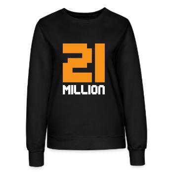 21 Millionen Bitcoin - Frauen Sweatshirt - Schwarz - Vorne - AI Model Female 172 light (172cm)