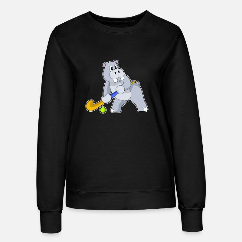 Nilpferd Hockey Hockeyschläger - Frauen Sweatshirt - Schwarz