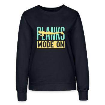 Mode de planches de fanatiques de fitness sur la salle de gymnastique suédoise - Sweat Femme - marine - Devant - AI Model Female 172 light (172cm)