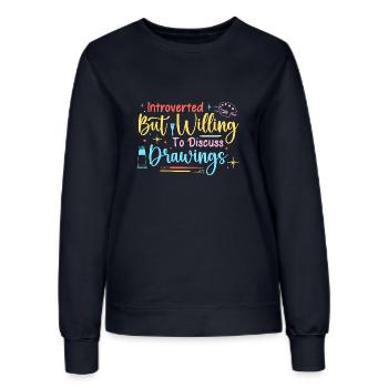 Artiste Peintre Graphique Désireux De Discuter Dessins - Sweat Femme - marine - Devant - AI Model Female 172 light (172cm)