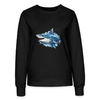 White Shark Fish Sea - Women’s Sweatshirt - black - Front - AI Model Female 172 light (172cm)