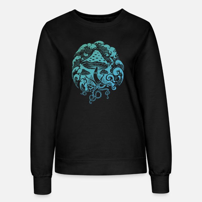 Toadstool Octopus Octopus - Women’s Sweatshirt - black