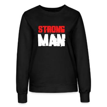 Strong Man Power Lifting Fitness Gifts - Women’s Sweatshirt - black - Front - AI Model Female 172 light (172cm)