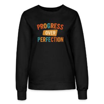 Le progrès plutôt que la perfection - Sweat Femme - noir - Devant - AI Model Female 172 light (172cm)