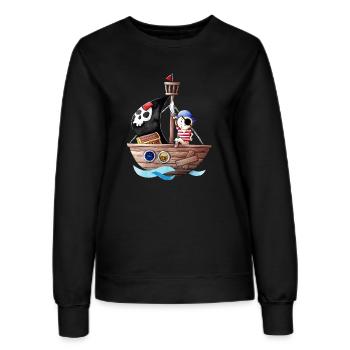 Kleiner Pirat mit seinem Schiff - Frauen Sweatshirt - Schwarz - Vorne - AI Model Female 172 light (172cm)